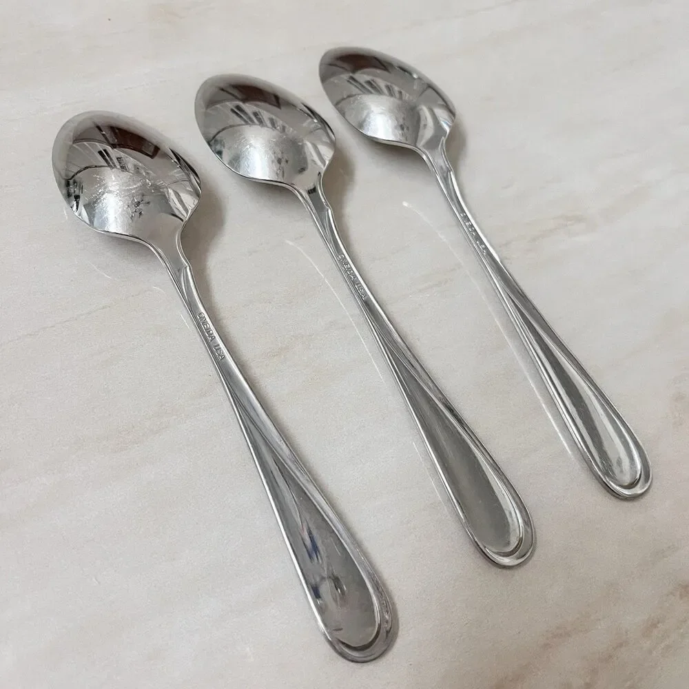 3pc ONEIDA Flight-Reliance Stainless Teaspoon 6 1/8” Glossy Flatware Made in USA